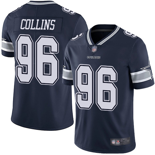 Men Dallas Cowboys Limited Navy Blue Maliek Collins Home 96 Vapor Untouchable NFL Jersey